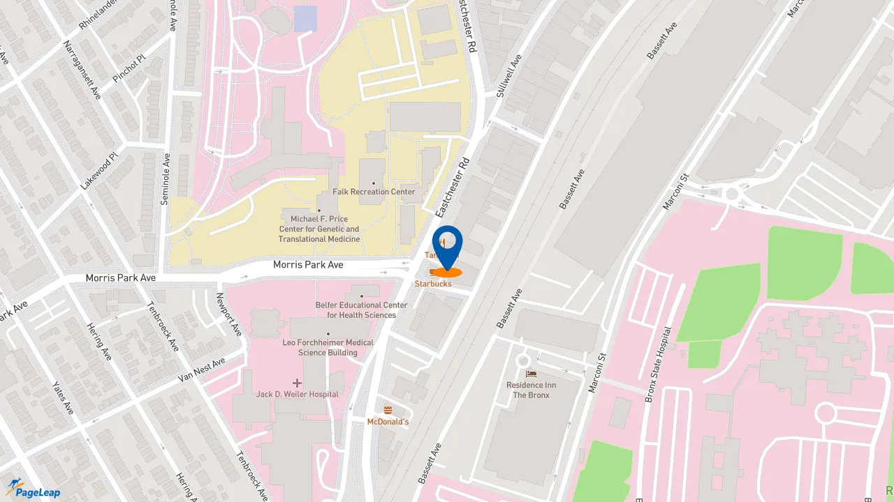 https://pageleap.com map showing location of Dunkin&#039; in City Of New York.