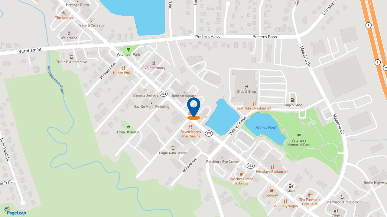 https://pageleap.com map showing location of Dunkin&#039; in Berlin.