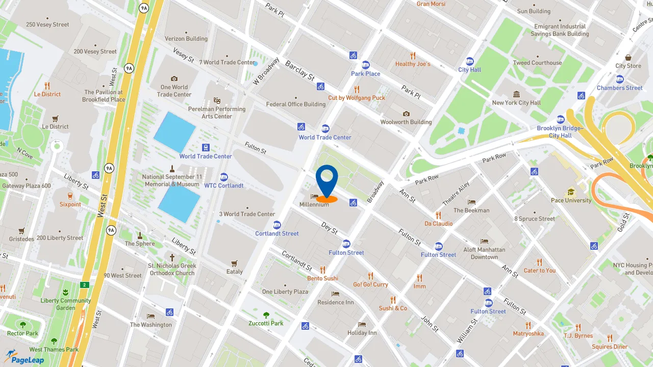 https://pageleap.com map showing location of Dunkin&#039; in City Of New York.