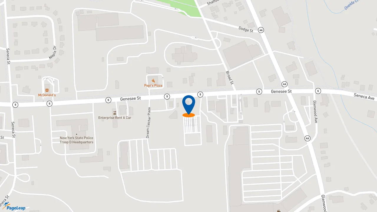 https://pageleap.com map showing location of Dunkin&#039; in City Of Oneida.