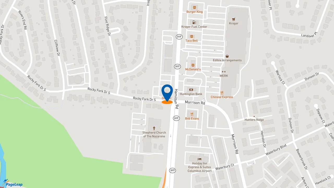 https://pageleap.com map showing location of Dunkin&#039; in Gahanna.