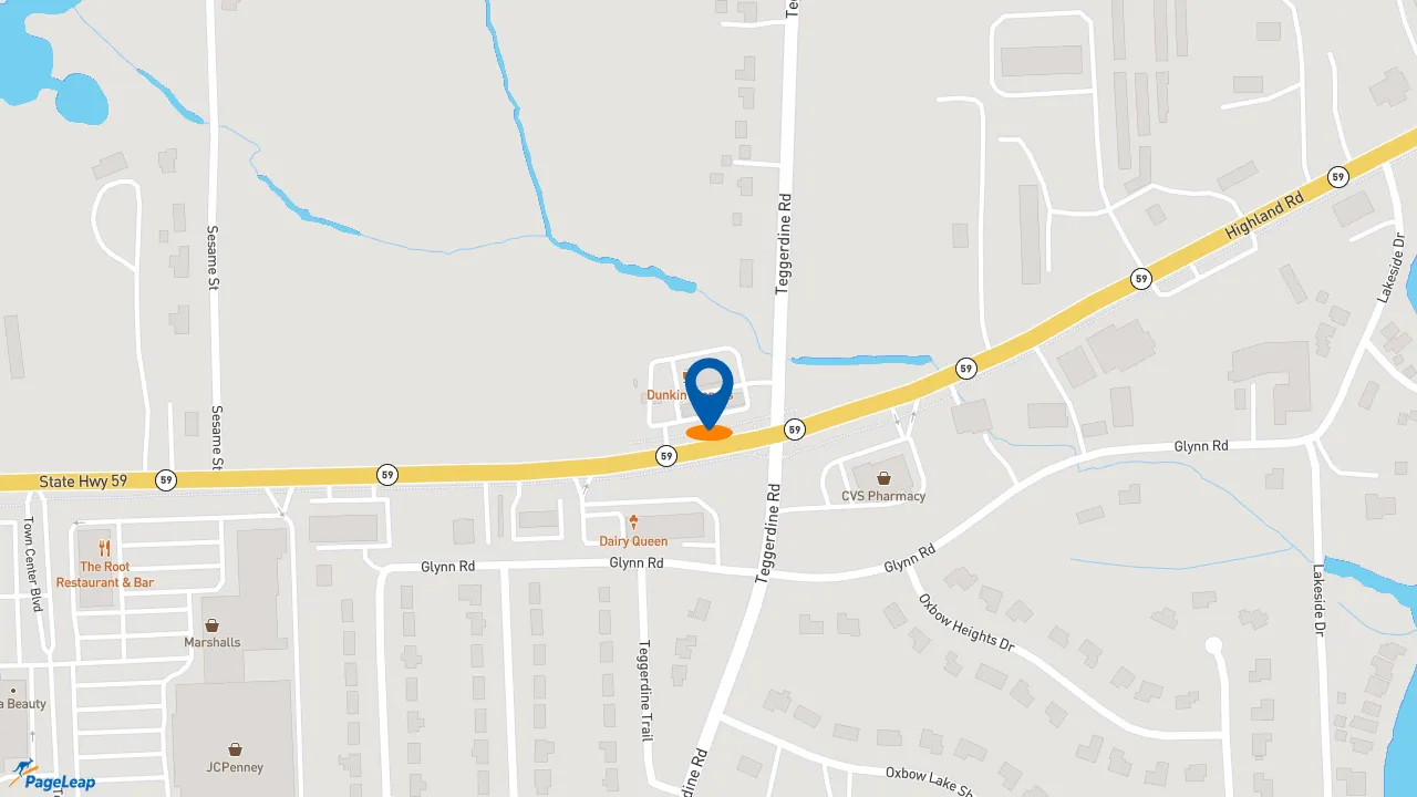 https://pageleap.com map showing location of Dunkin&#039; in White Lake Charter Township.