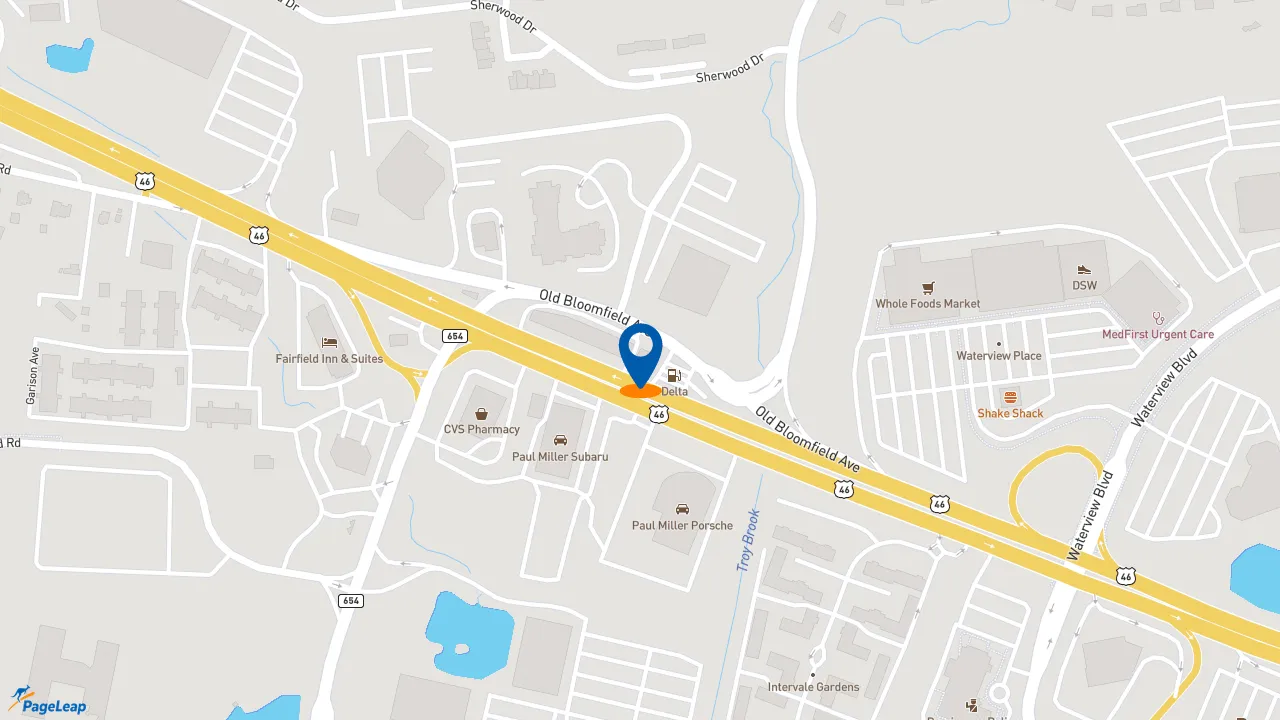 https://pageleap.com map showing location of Dunkin&#039; in Parsippany.