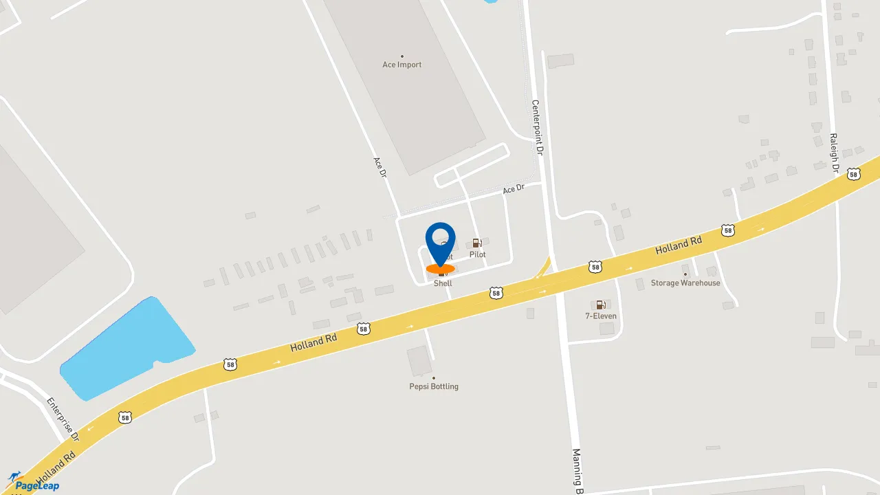 https://pageleap.com map showing location of Dunkin&#039; in Suffolk.