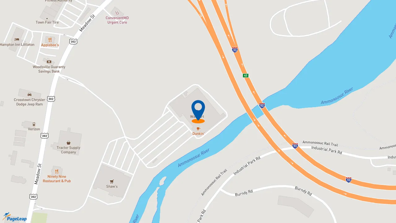 https://pageleap.com map showing location of Dunkin&#039; in Littleton.