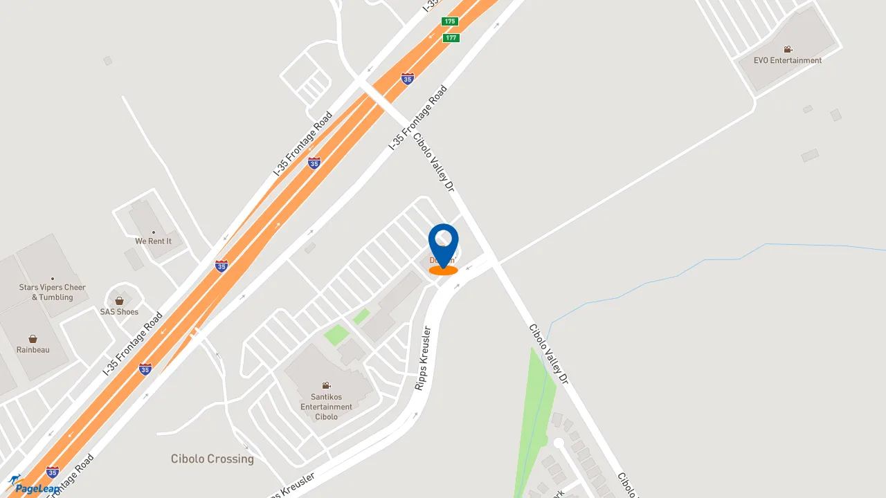 https://pageleap.com map showing location of Dunkin&#039; in Schertz.