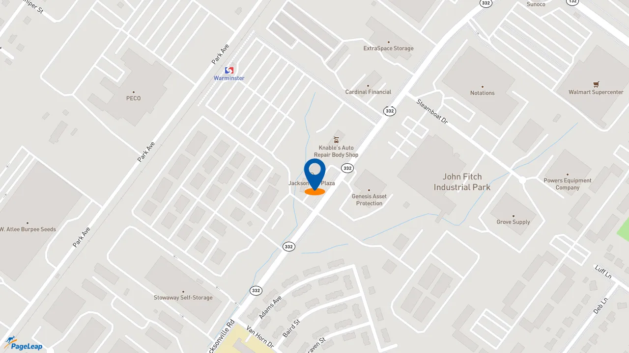 https://pageleap.com map showing location of Dunkin&#039; in Warminster Township.