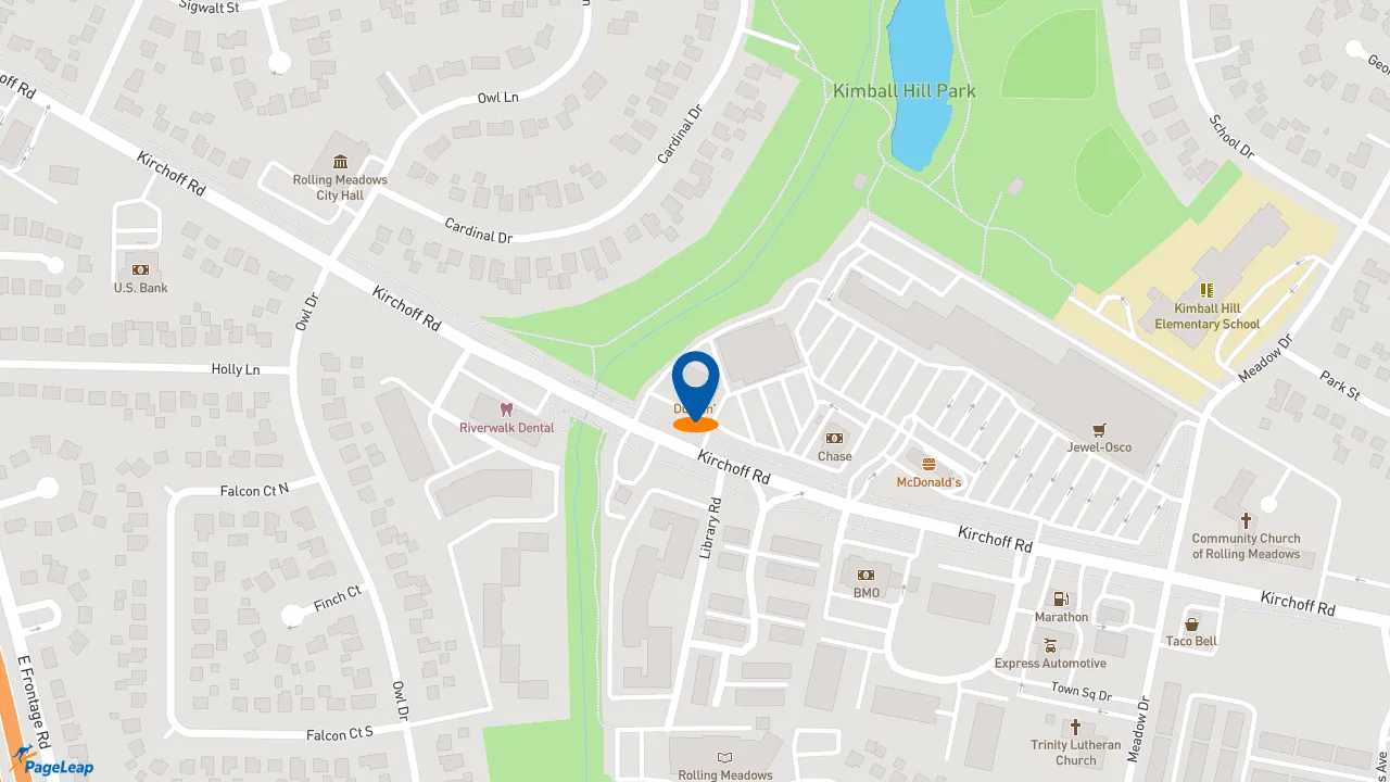 https://pageleap.com map showing location of Dunkin&#039; in Rolling Meadows.