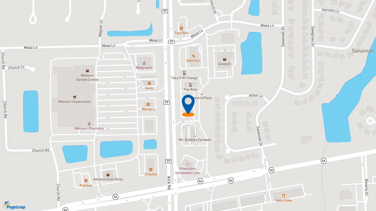 https://pageleap.com map showing location of Dunkin&#039; in Aurora.