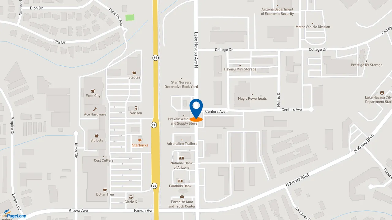 https://pageleap.com map showing location of Dunkin&#039; in Lake Havasu City.