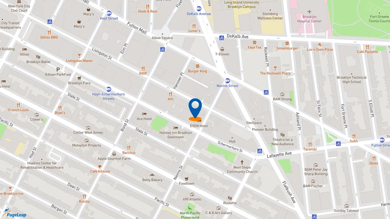 https://pageleap.com map showing location of Dunkin&#039; in City Of New York.