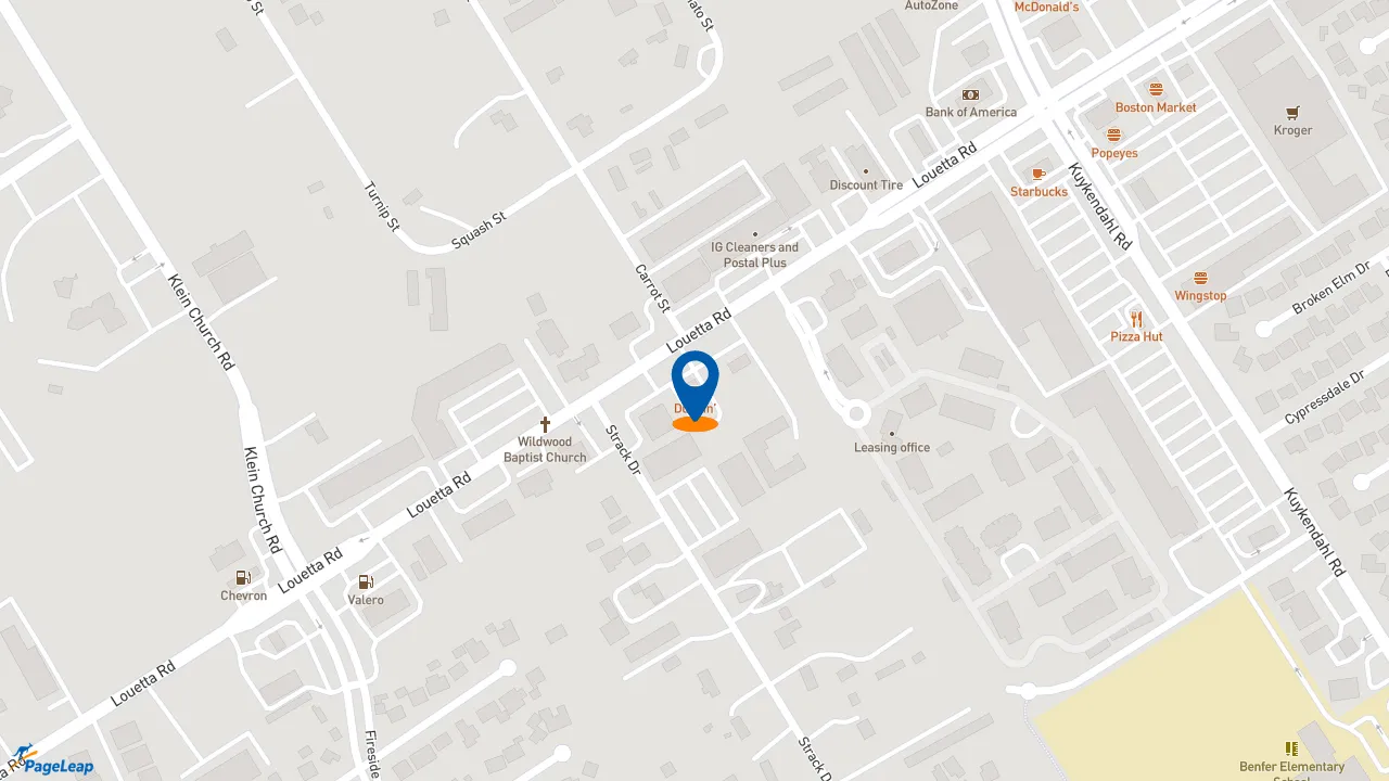 https://pageleap.com map showing location of Dunkin&#039; in Spring.