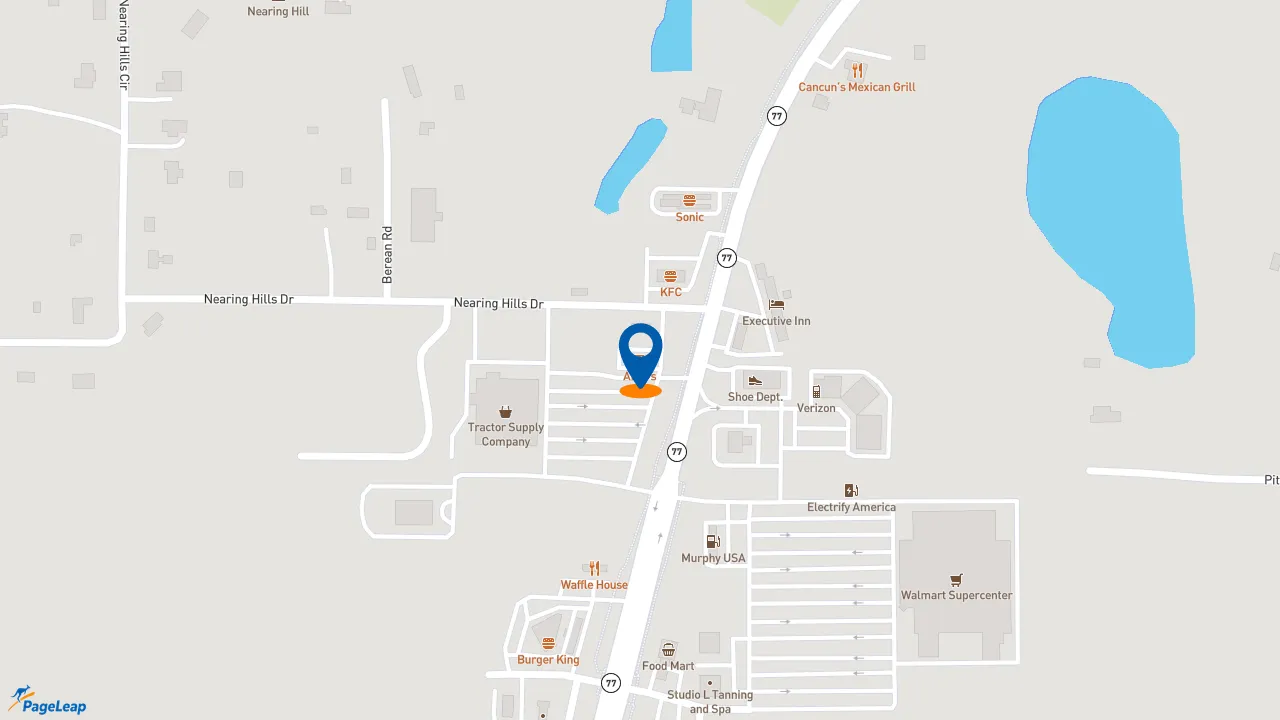 https://pageleap.com map showing location of Dunkin&#039; in Chipley.