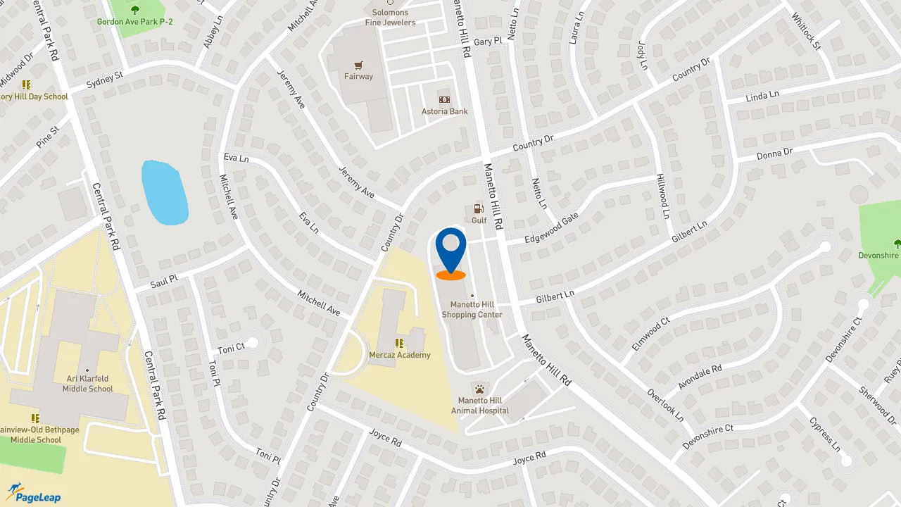 https://pageleap.com map showing location of Dunkin&#039; in Plainview.