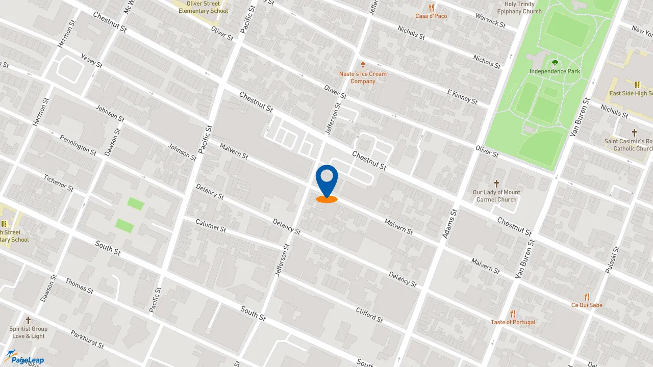https://pageleap.com map showing location of Dunkin&#039; in Newark.