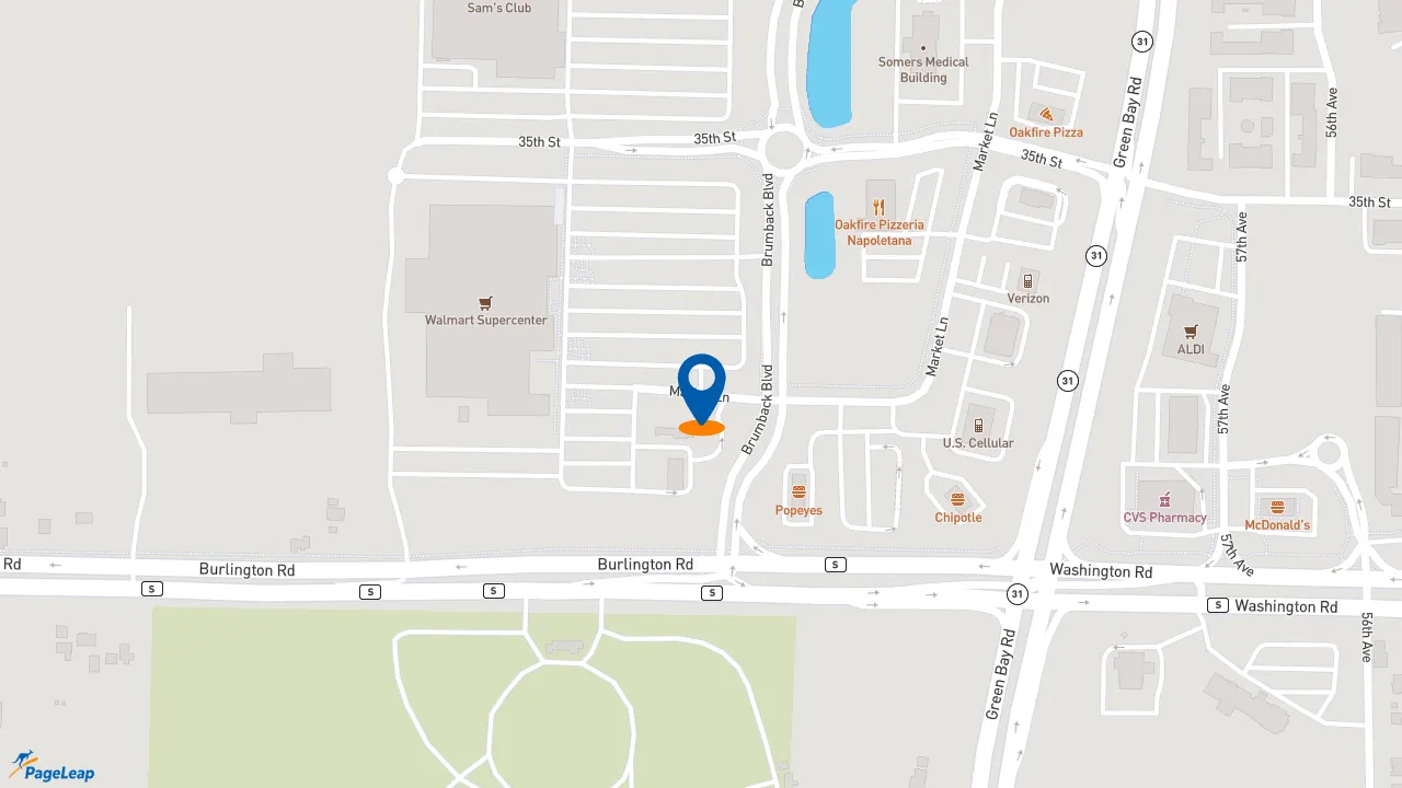https://pageleap.com map showing location of Dunkin&#039; in Village Of Somers.