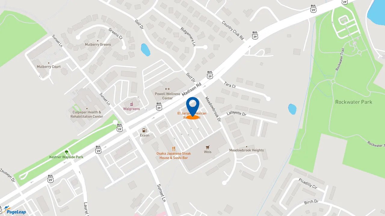 https://pageleap.com map showing location of Dunkin&#039; in Culpeper.