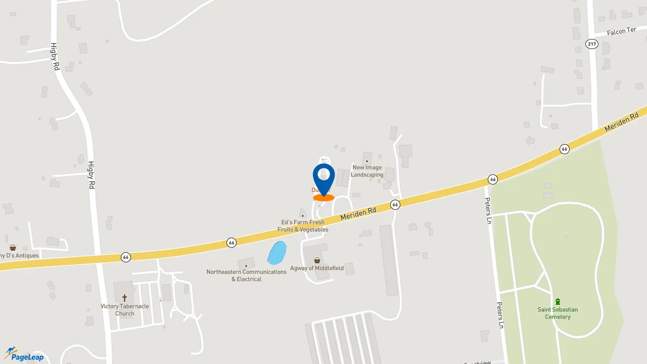 https://pageleap.com map showing location of Dunkin&#039; in Middlefield.