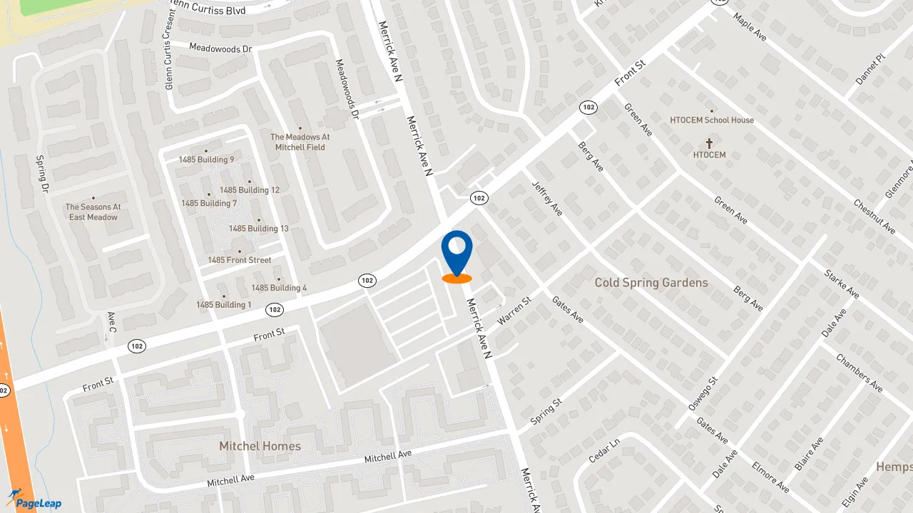 https://pageleap.com map showing location of Dunkin&#039; in East Meadow.