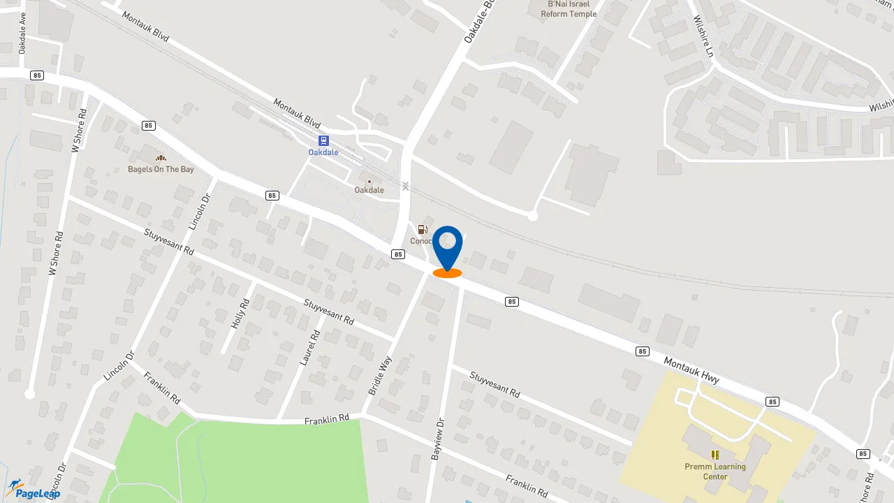https://pageleap.com map showing location of Dunkin&#039; in Brentwood.