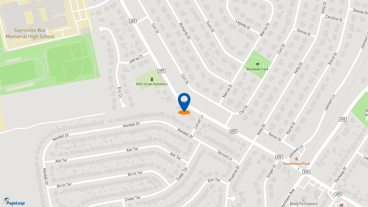https://pageleap.com map showing location of Dunkin&#039; in Parlin.