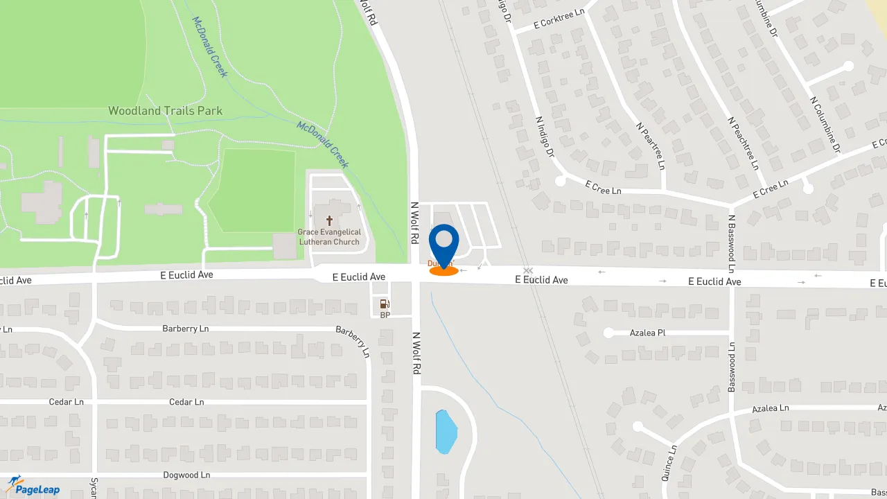 https://pageleap.com map showing location of Dunkin&#039; in Mount Prospect.
