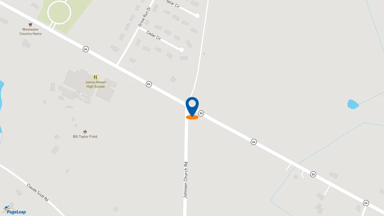 https://pageleap.com map showing location of Dunkin&#039; in Kenansville.