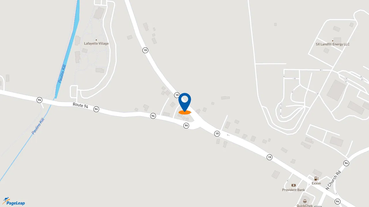 https://pageleap.com map showing location of Dunkin&#039; in Lafayette Township.