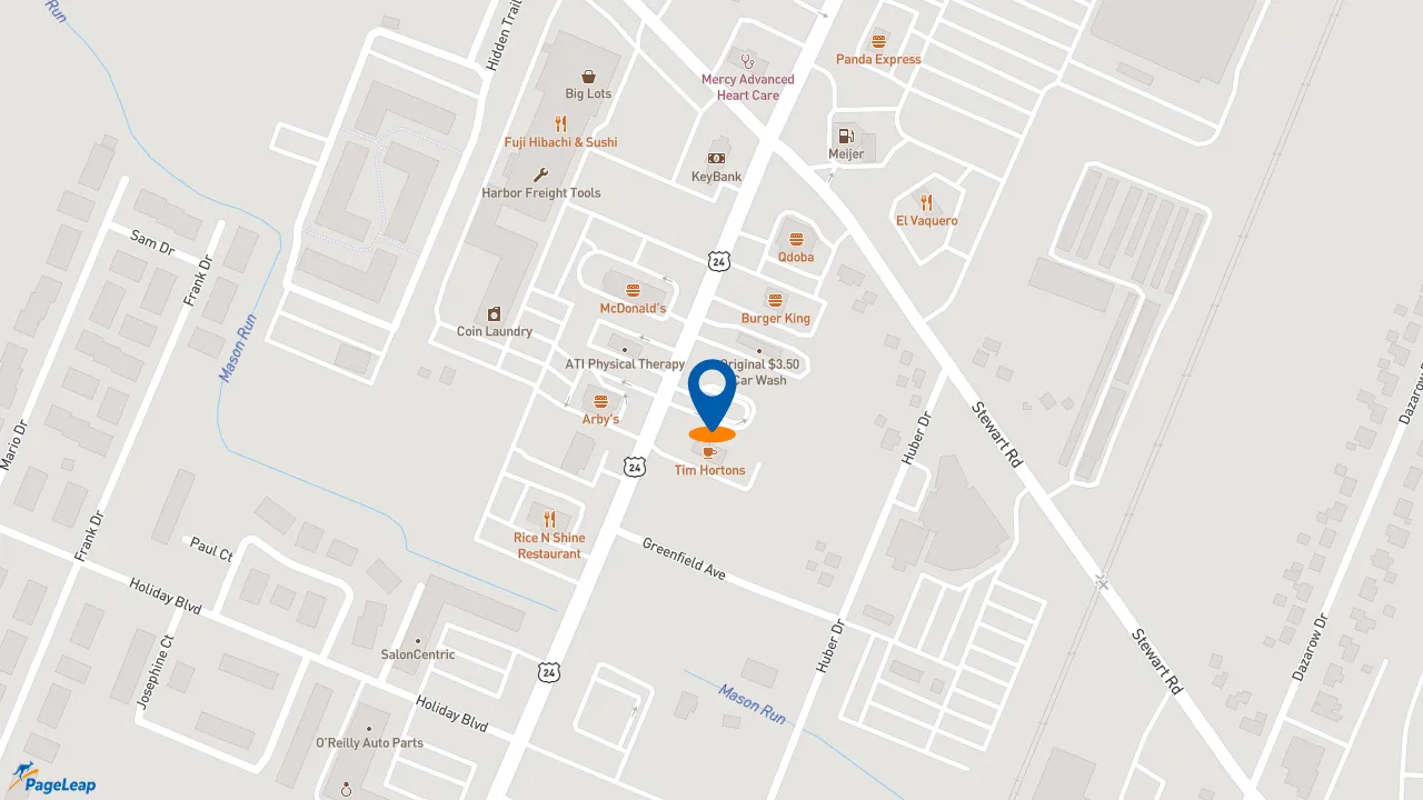https://pageleap.com map showing location of Dunkin&#039; in Monroe.