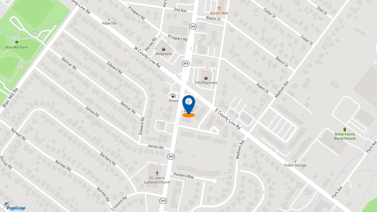 https://pageleap.com map showing location of Dunkin&#039; in Hatboro.