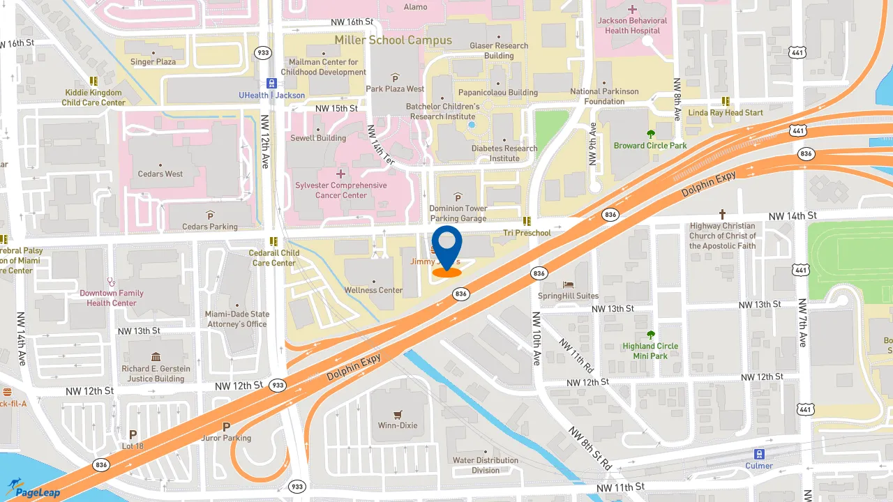 https://pageleap.com map showing location of Dunkin&#039; in Miami.