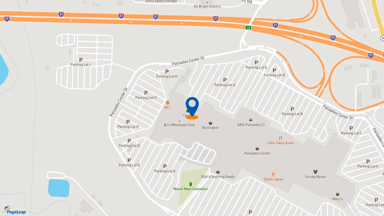 https://pageleap.com map showing location of Dunkin&#039; in West Nyack.