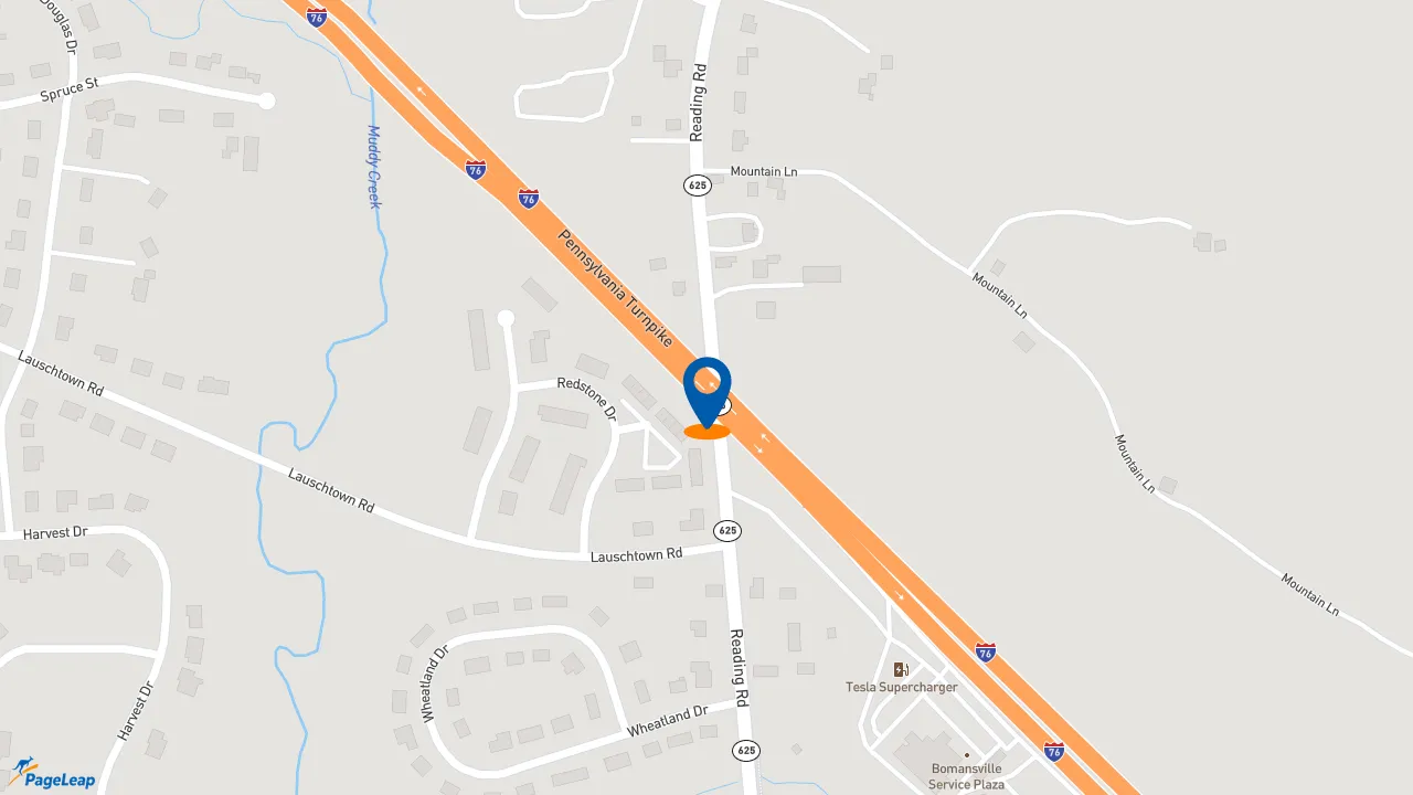 https://pageleap.com map showing location of Dunkin&#039; in Brecknock Township.