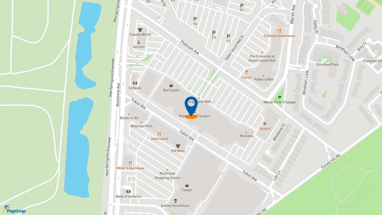 https://pageleap.com map showing location of Dunkin&#039; in Staten Island.