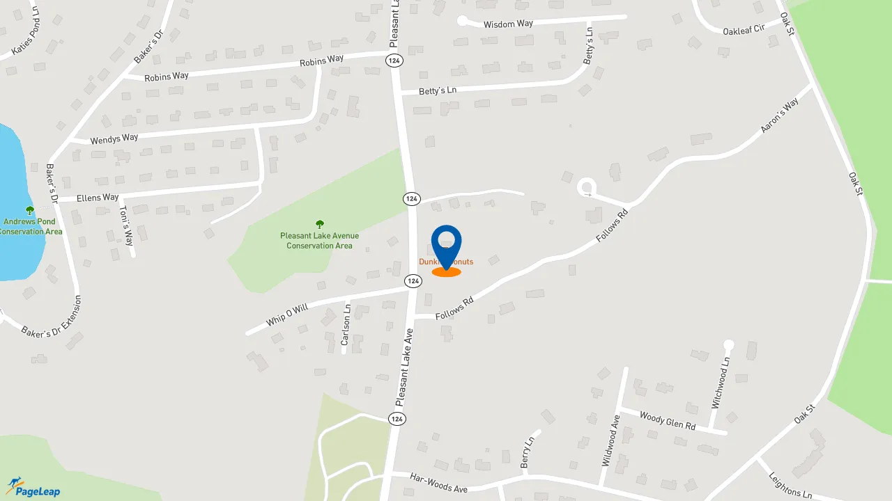 https://pageleap.com map showing location of Dunkin&#039; in Harwich.