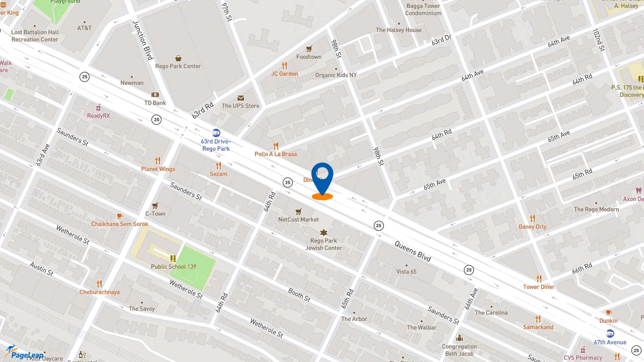https://pageleap.com map showing location of Dunkin&#039; in City Of New York.