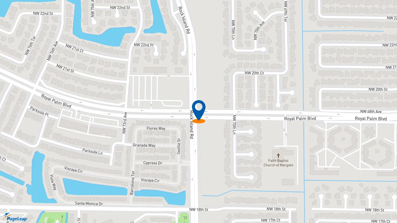 https://pageleap.com map showing location of Dunkin&#039; in Margate.