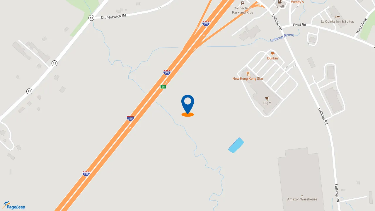 https://pageleap.com map showing location of Dunkin&#039; in Plainfield.