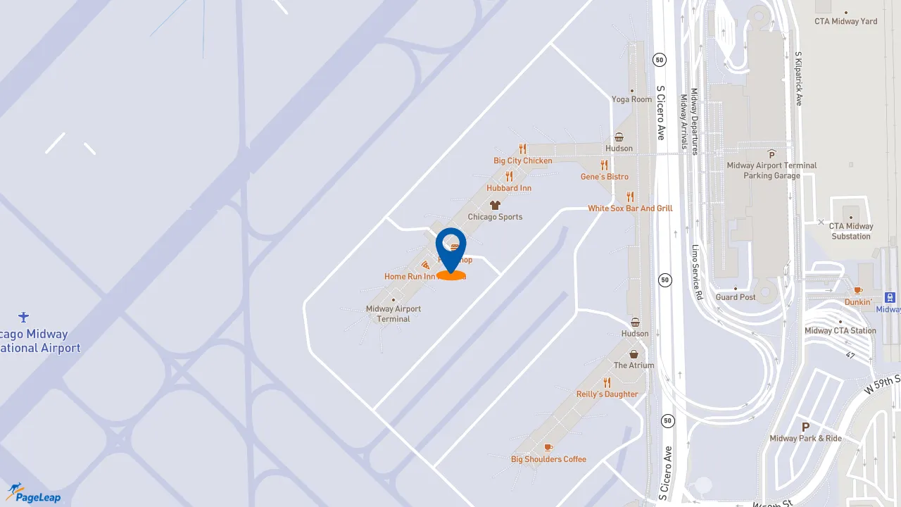 https://pageleap.com map showing location of Dunkin&#039; in Chicago.