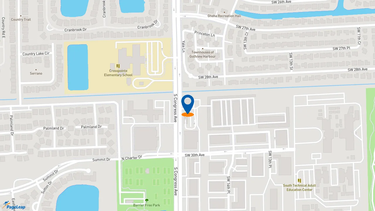 https://pageleap.com map showing location of Dunkin&#039; in Boynton Beach.