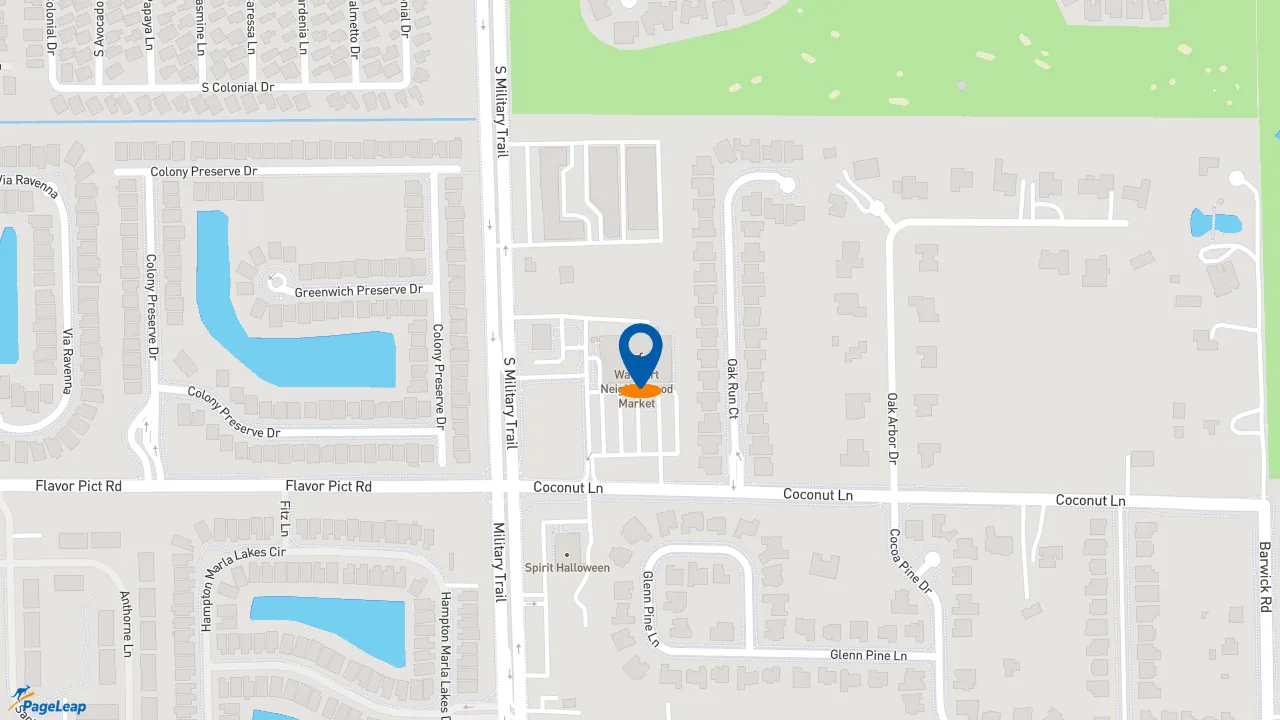 https://pageleap.com map showing location of Dunkin&#039; in Boynton Beach.
