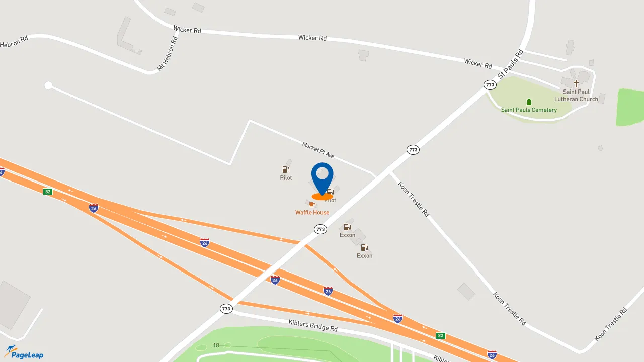 https://pageleap.com map showing location of Dunkin&#039; in Prosperity.