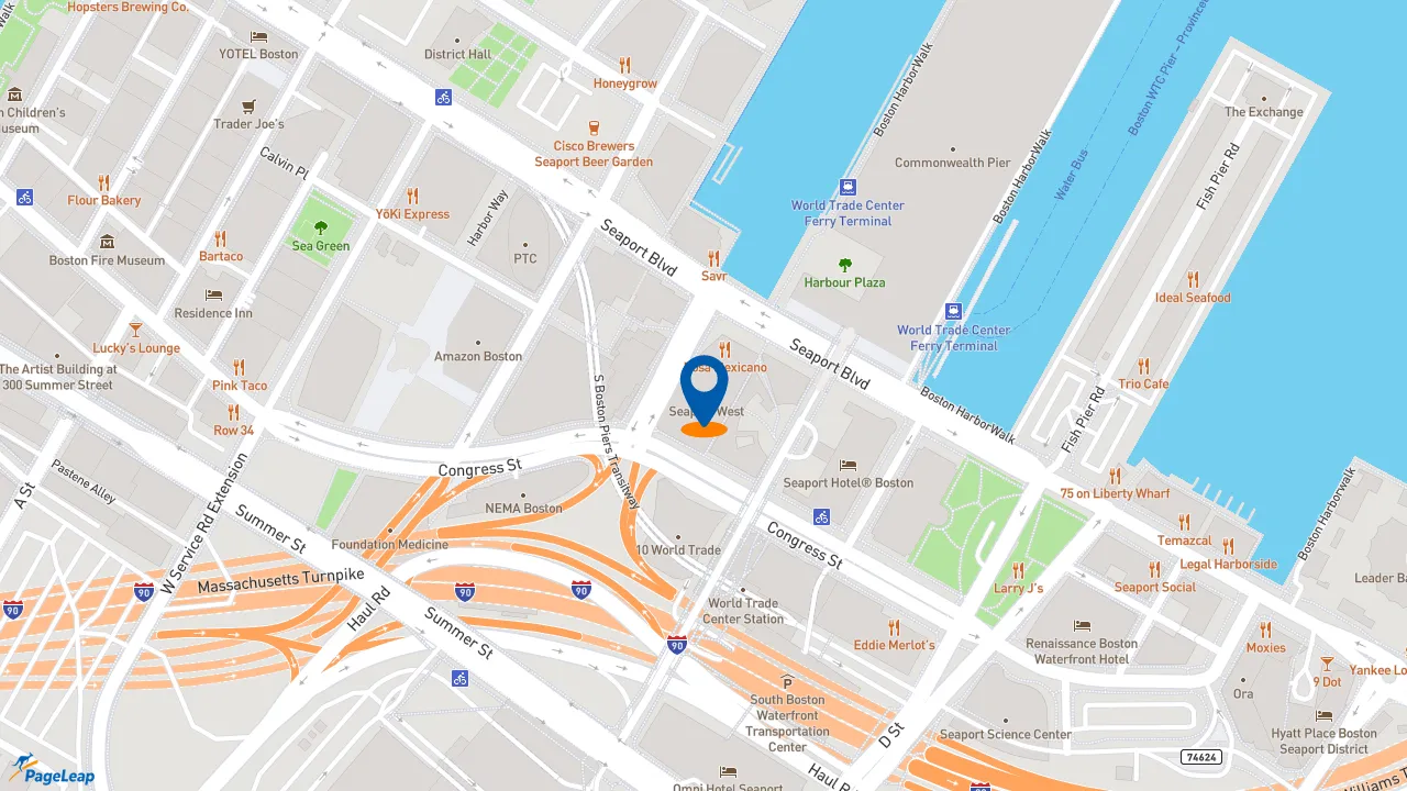 https://pageleap.com map showing location of Dunkin&#039; in Boston.
