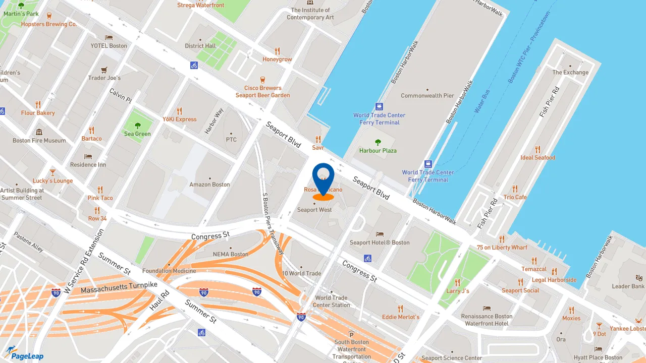https://pageleap.com map showing location of Dunkin&#039; in Boston.