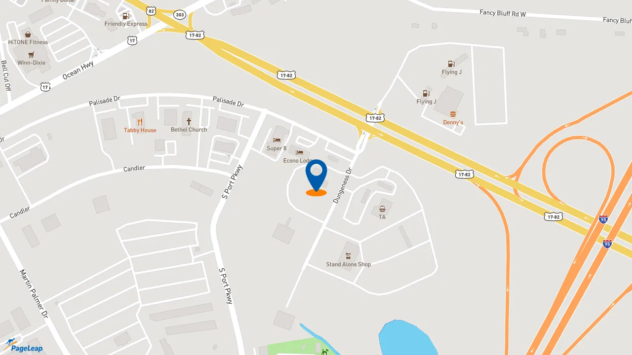https://pageleap.com map showing location of Dunkin&#039; in Brunswick.