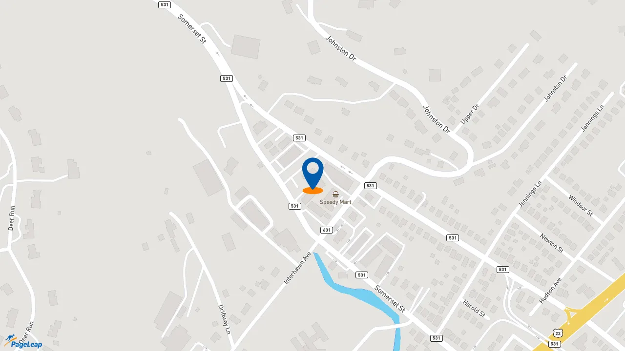 https://pageleap.com map showing location of Dunkin&#039; in Watchung.