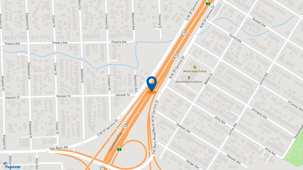 https://pageleap.com map showing location of Dunkin’ in Allen Park.