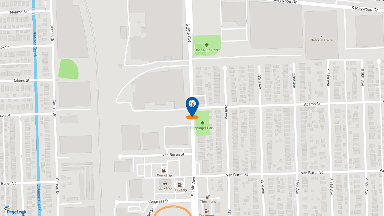https://pageleap.com map showing location of Dunkin&#039; in Bellwood.