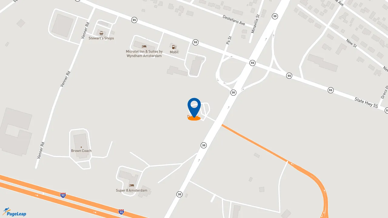 https://pageleap.com map showing location of Dunkin&#039; in Amsterdam.