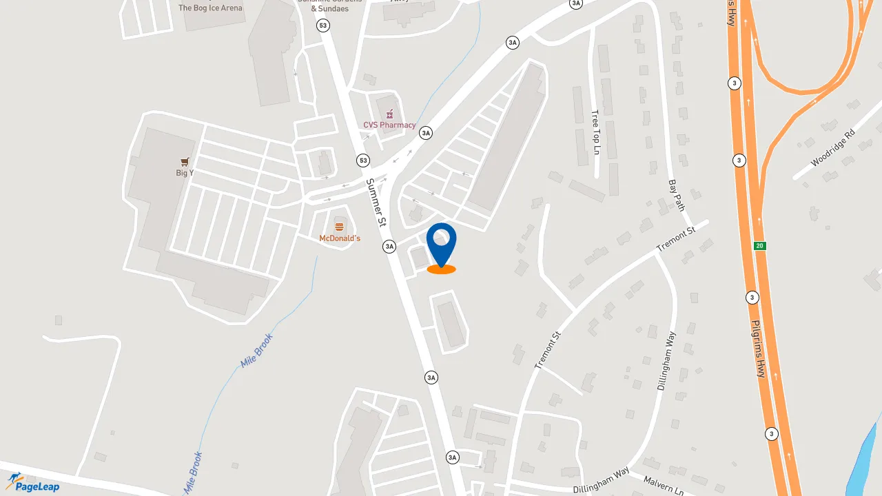 https://pageleap.com map showing location of Dunkin&#039; in Kingston.